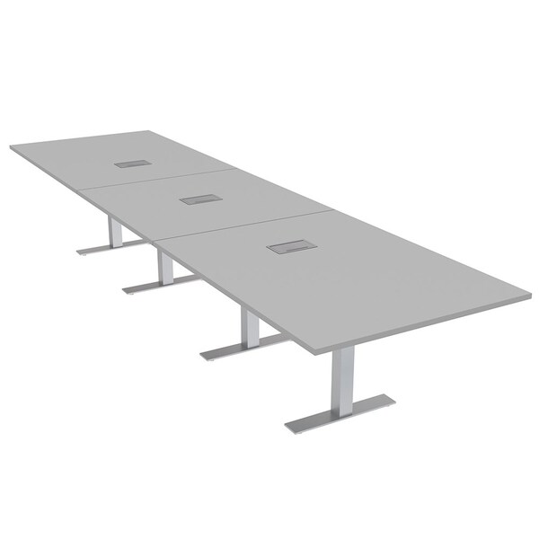 45 in W, 165.75 in L, 29 in H, Engineered Wood Top, Grey